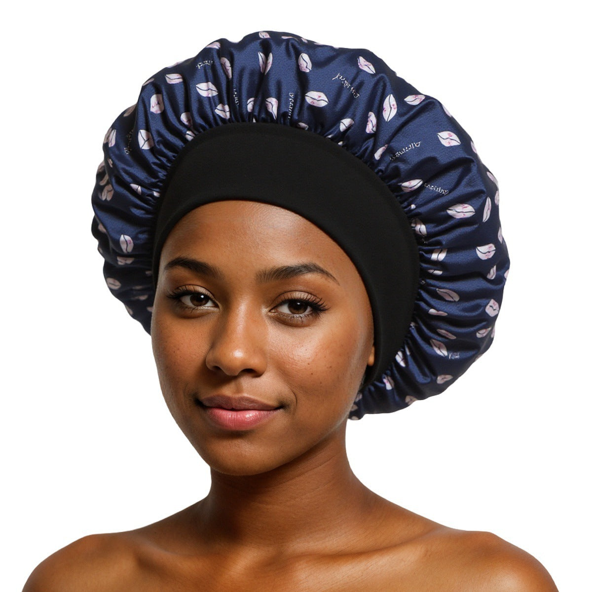 Satin Wide Brim Shower and Sleep Cap - Lace Avenue Hair 27