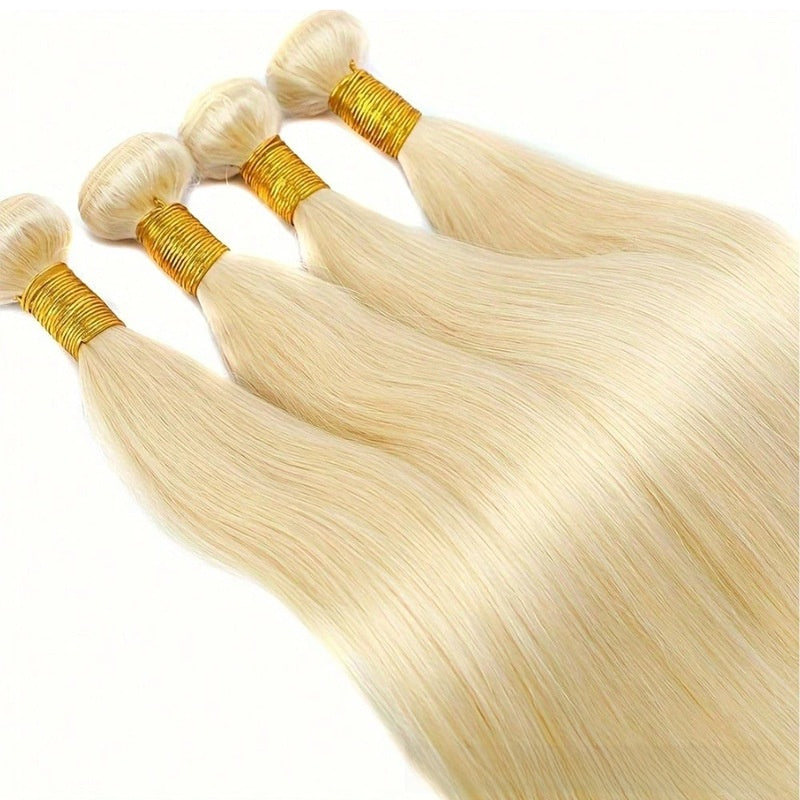 Straight Human Hair Bundles, 613 Light Gold - Lace Avenue Hair 11