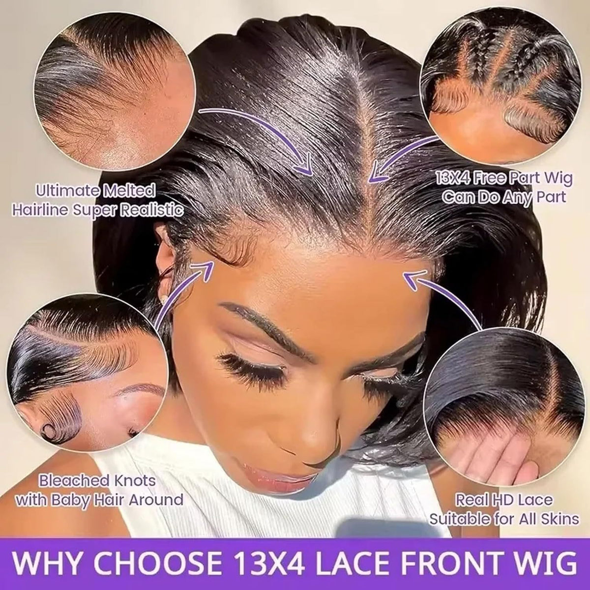 Human Hair Bob Lace Front Wig, Natural Color - Lace Avenue Hair 9