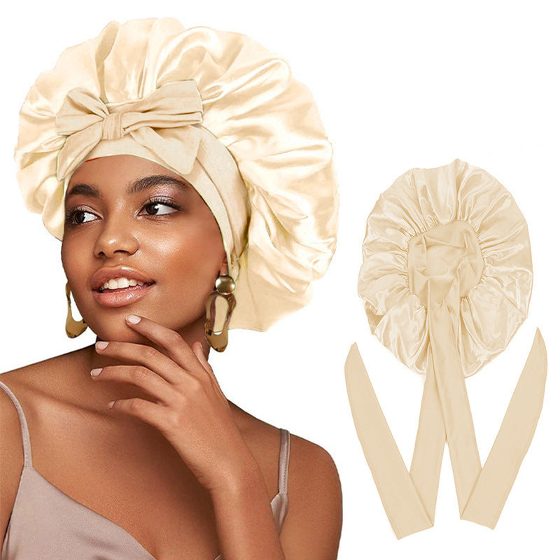 Satin Criss-Cross Sleep Bonnet - Lace Avenue Hair 19