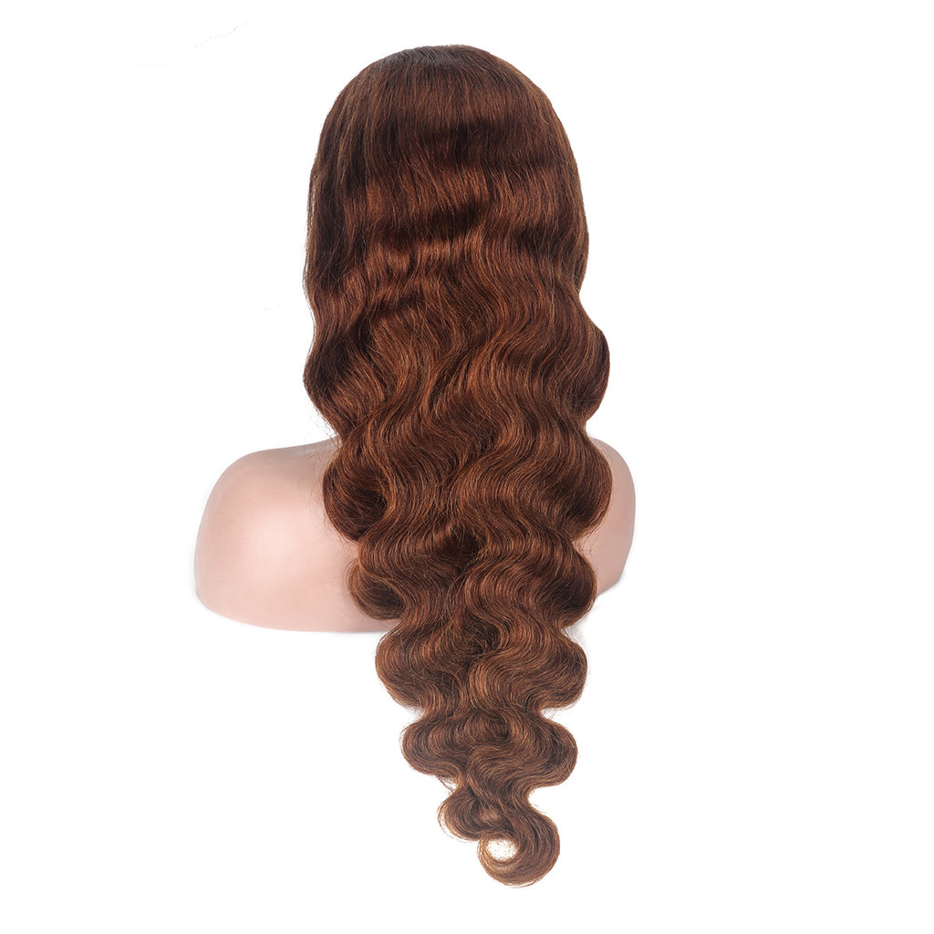 Body Wave Human Hair Lace Front Wig, Chocolate Brown - Lace Avenue Hair 3