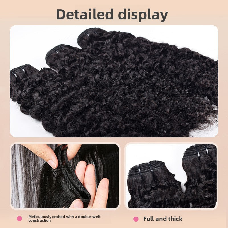 Curly Human Hair Wig, Natural 1B - Lace Avenue Hair 4