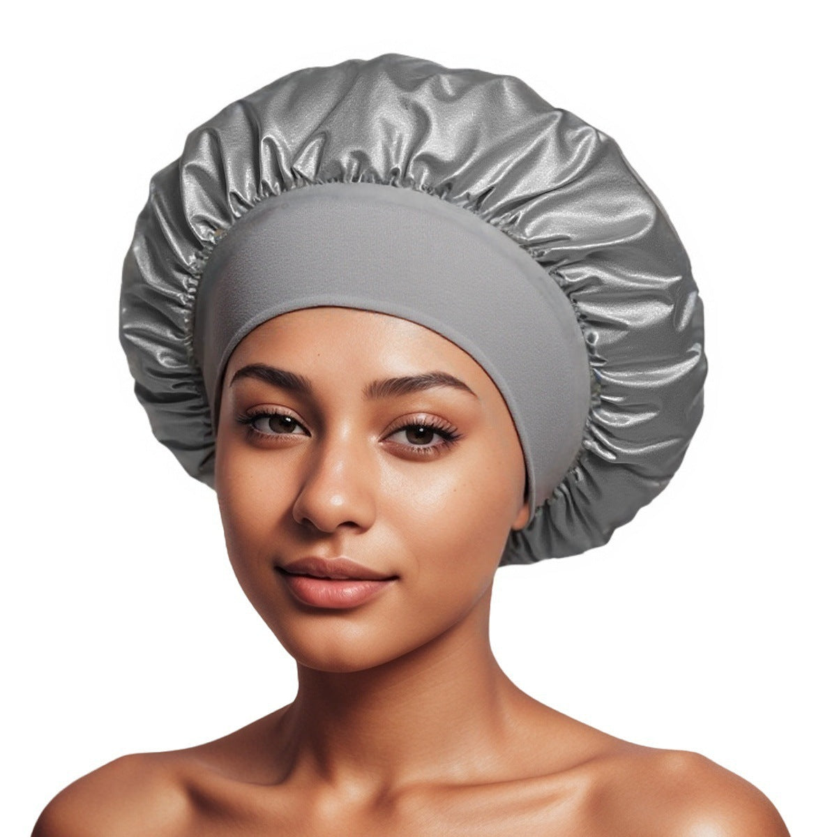 Satin Wide Brim Shower and Sleep Cap - Lace Avenue Hair 10