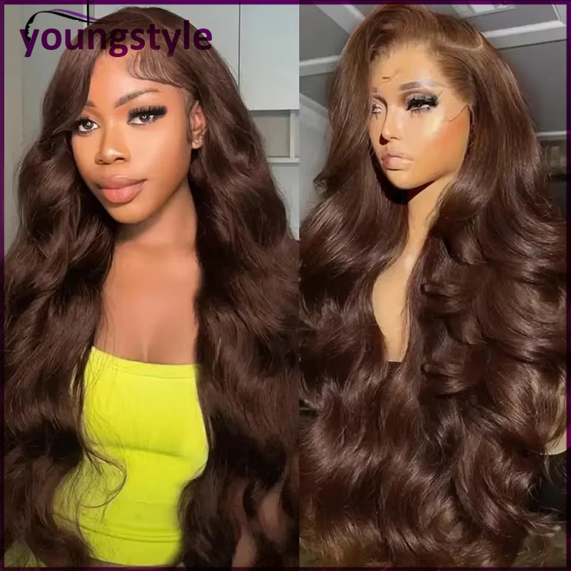 Body Wave Human Hair Lace Front Wig, #4 Brown, 8-32 Inch - Lace Avenue Hair 1