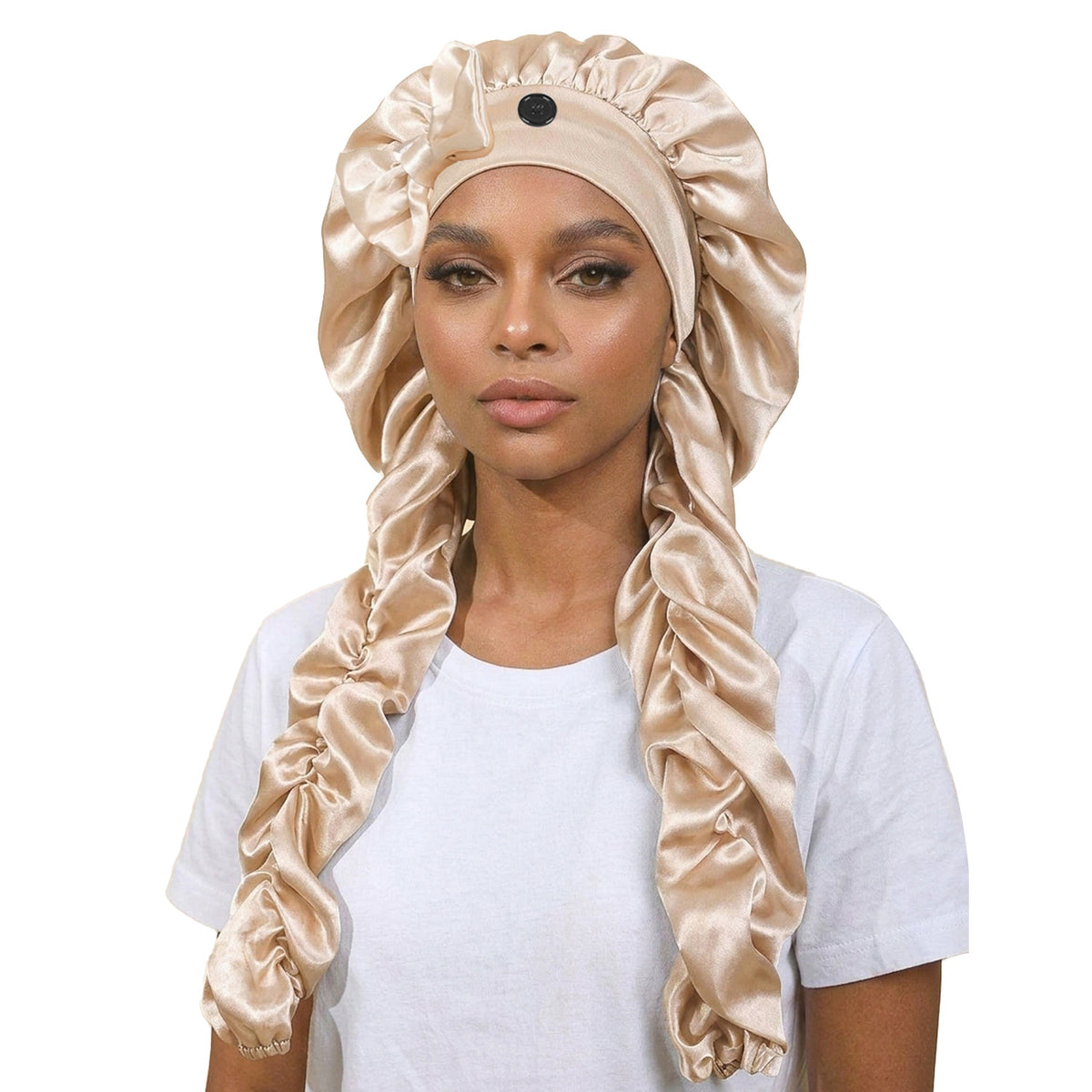 Satin Sleep Cap with Bow - Lace Avenue Hair 10