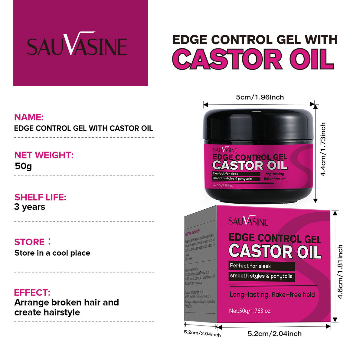 Edge Control Styling Gel, Strong Hold