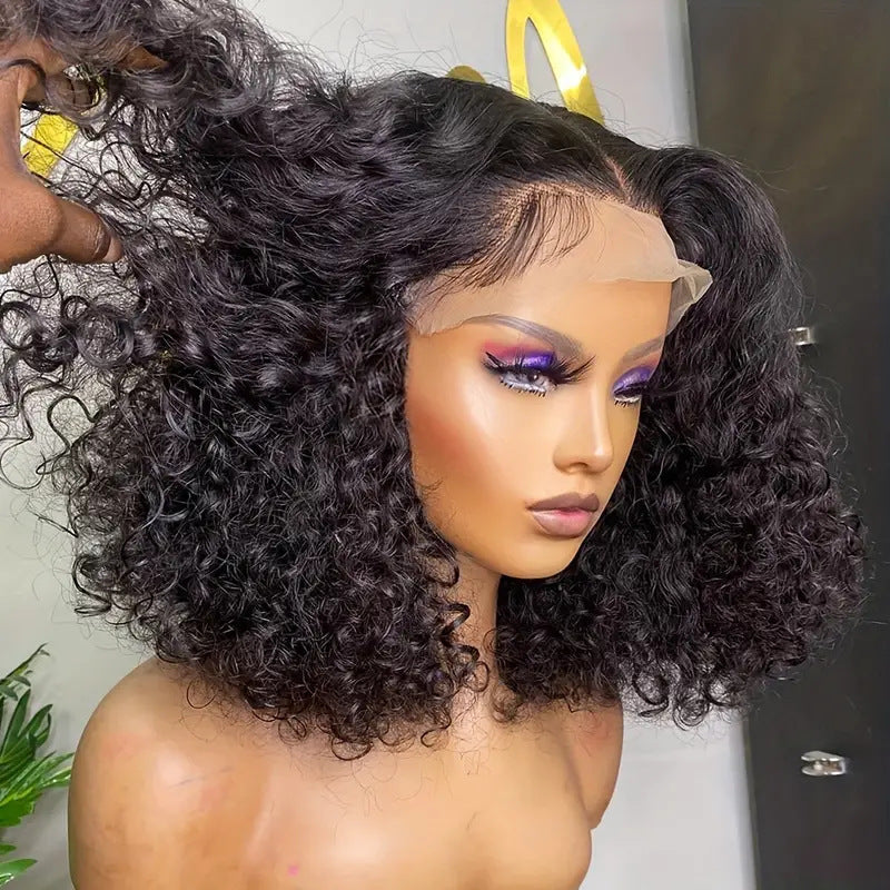 Water Wave Human Hair Bob Lace Front Wig, Double Drawn - Lace Avenue Hair 5