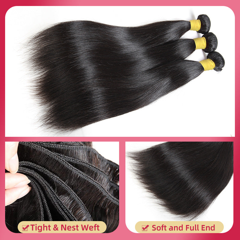 Straight Human Hair Wig, Braided or Smooth Style - Lace Avenue Hair 4