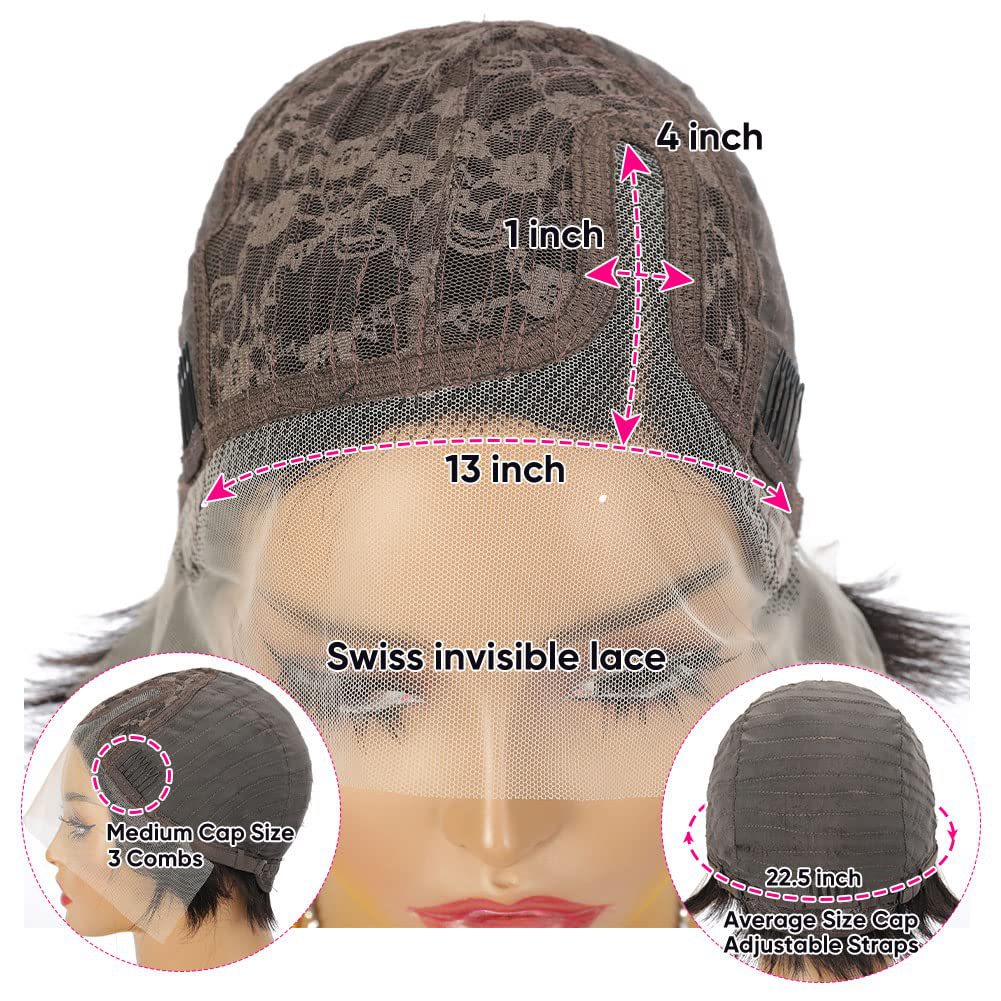 Deep Wave Human Hair Short Pixie Wig, 6 Inch - Lace Avenue Hair 5