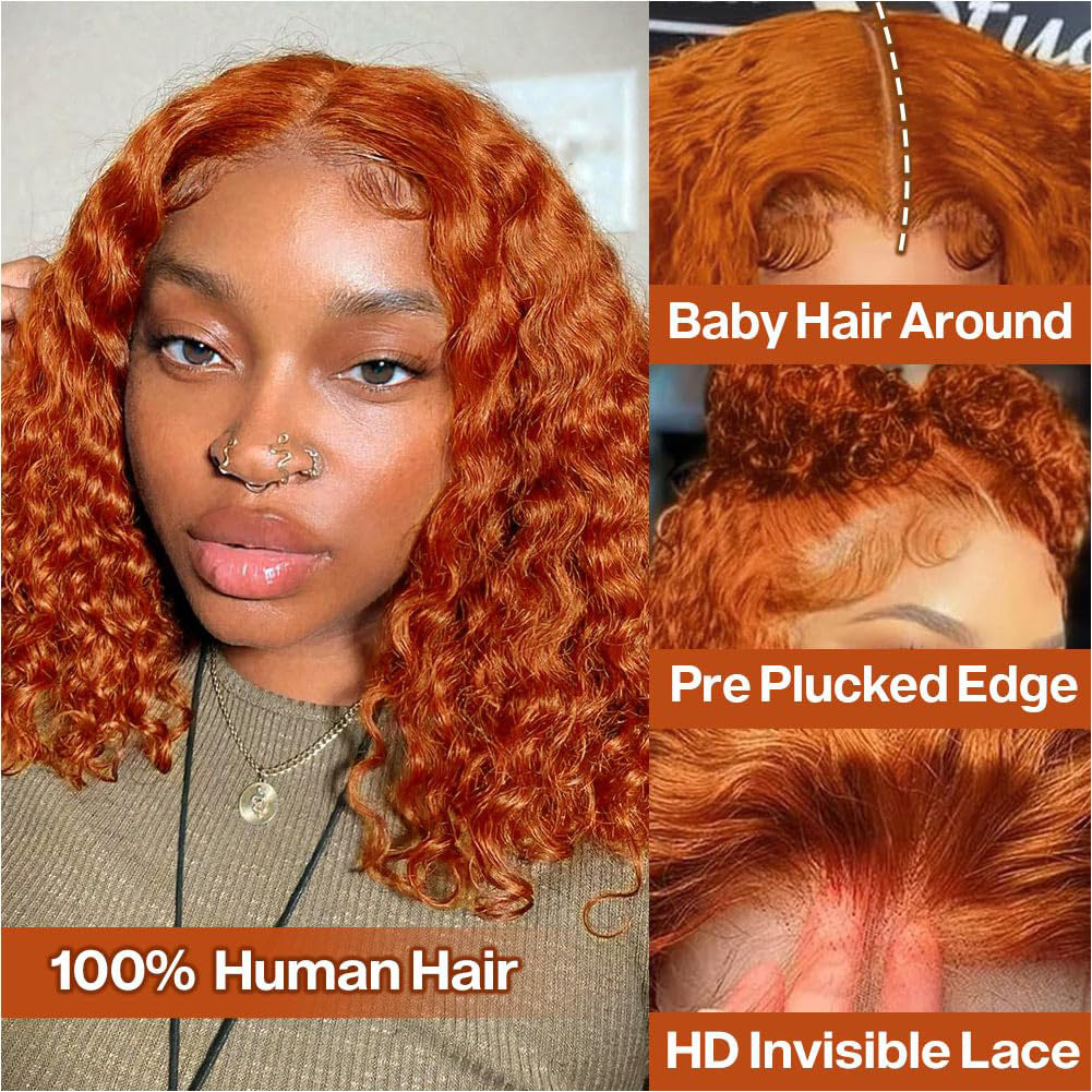 Loose Wave Human Hair T-Part Bob Wig, Copper 350 - Lace Avenue Hair 11