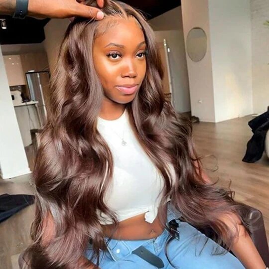Body Wave Closure Wig, 4x4 Lace, Brown - Lace Avenue Hair 4