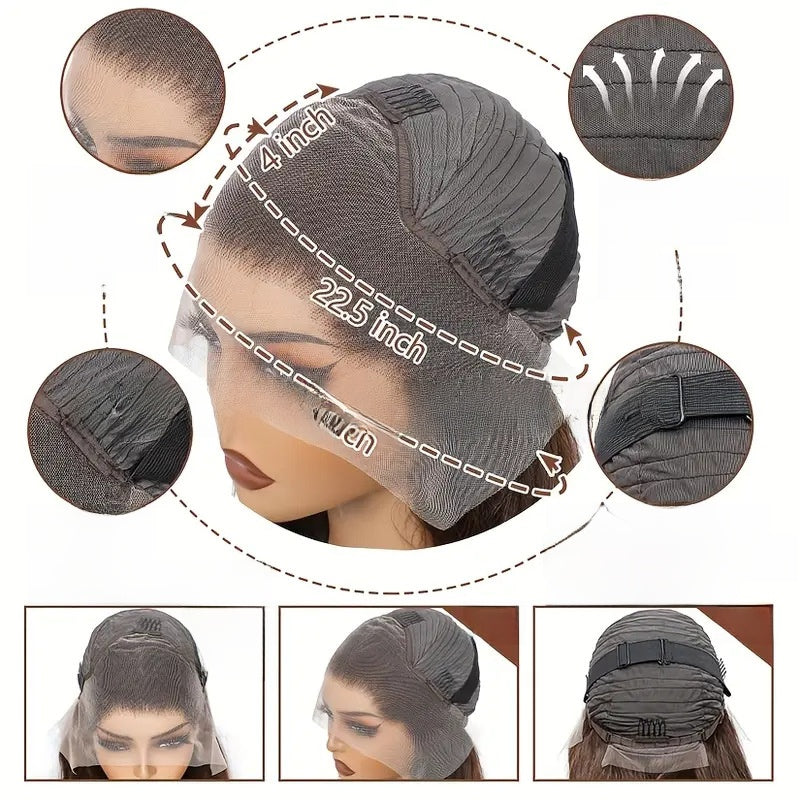 Straight Human Hair Lace Front Wig, #4 Brown - Lace Avenue Hair 5