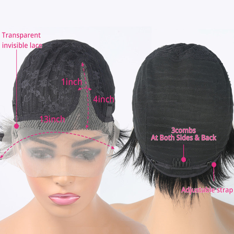 Curly Human Hair Pixie Cut Wig, 6 Inch - Lace Avenue Hair 5
