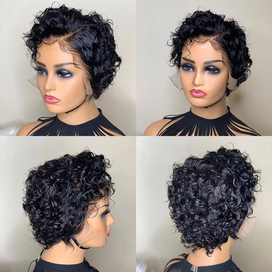 Deep Wave Human Hair Short Pixie Wig, 6 Inch - Lace Avenue Hair 4