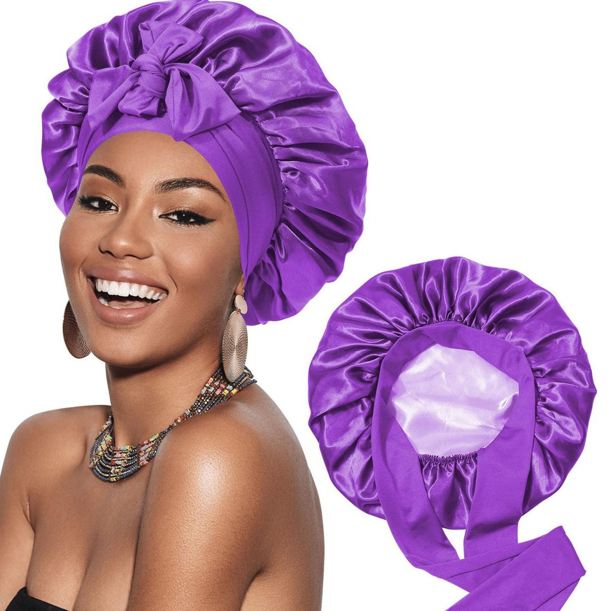 Lined Satin Bonnet - Lace Avenue Hair 5