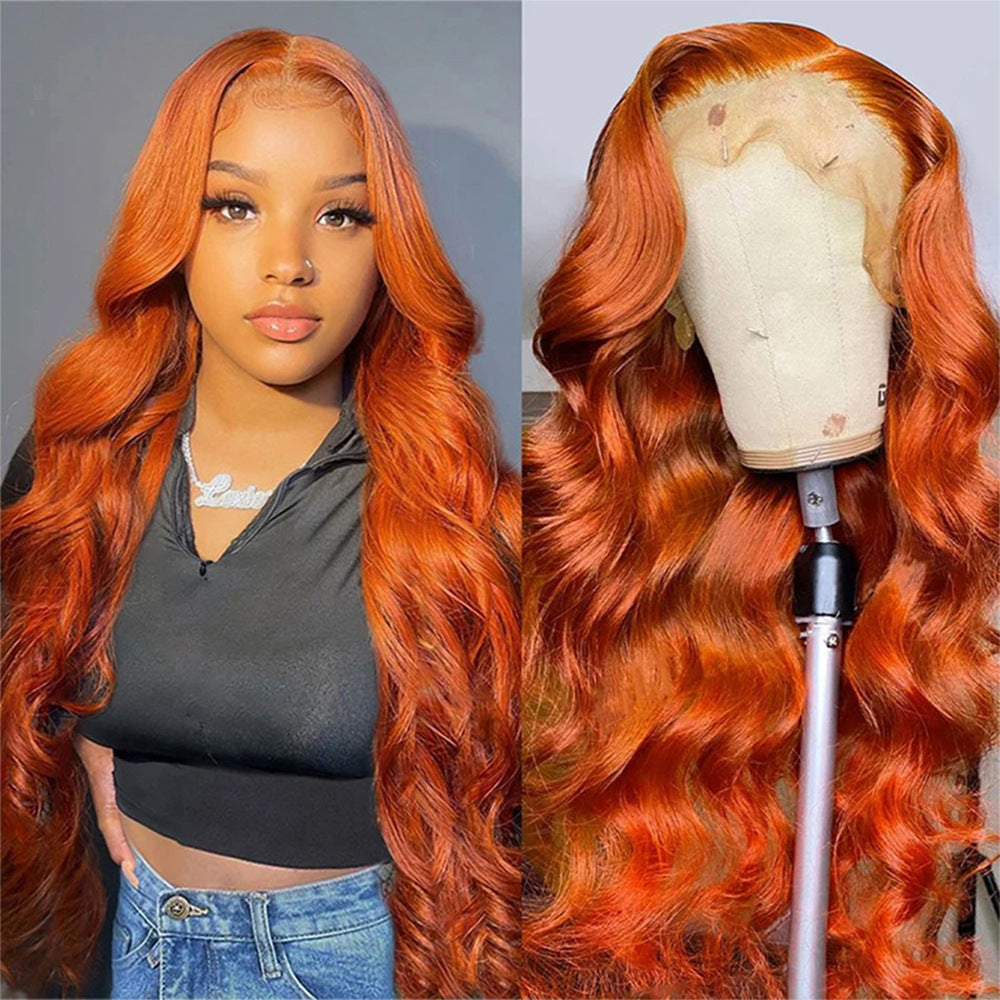 Body Wave Human Hair Lace Front Wig, Ginger - Lace Avenue Hair 1