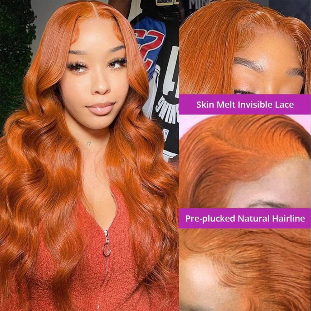 Body Wave Human Hair Lace Front Wig, Ginger - Lace Avenue Hair 3