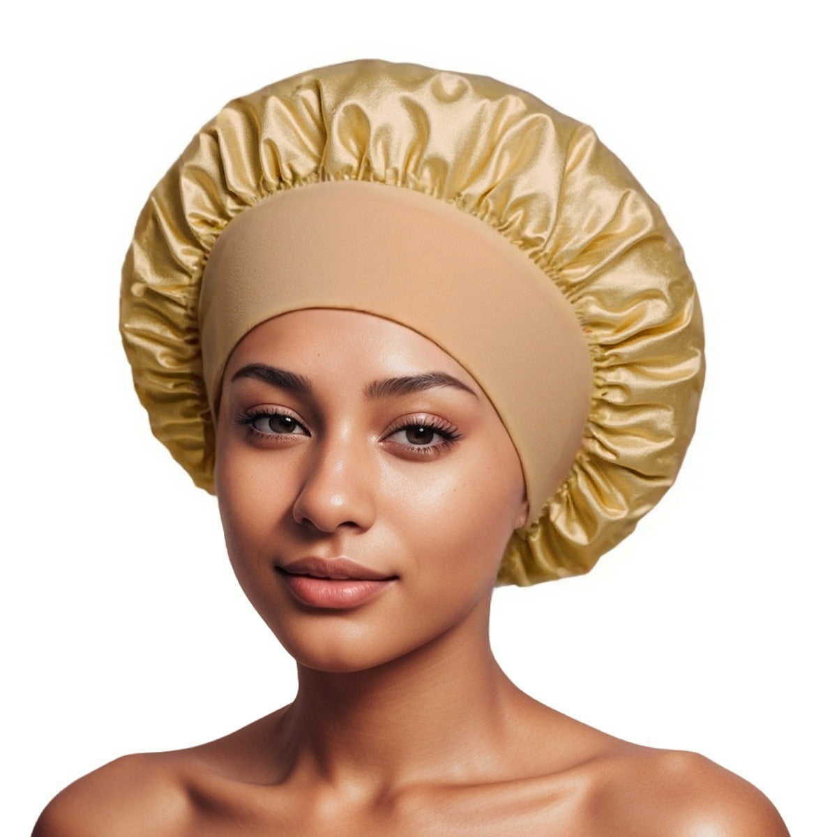 Satin Wide Brim Shower and Sleep Cap - Lace Avenue Hair 7