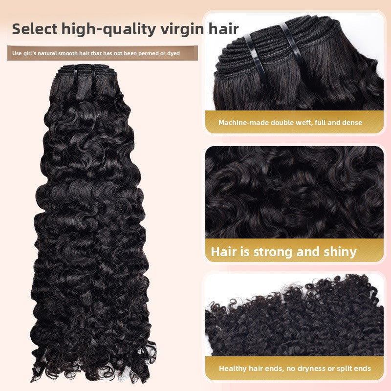 Curly Human Hair Wig, Natural 1B - Lace Avenue Hair 3
