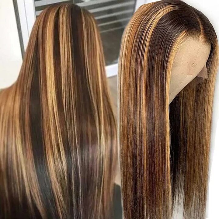 Straight Lace Front Wig, 13x4 Lace, P4/27 Highlight, 16 Inch - Lace Avenue Hair 2
