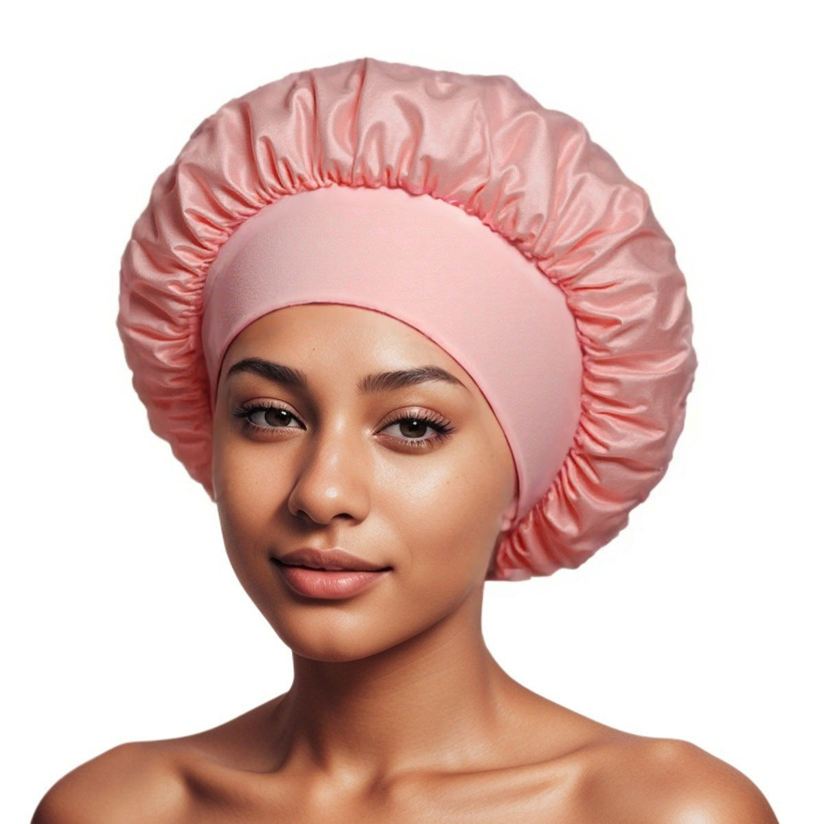 Satin Wide Brim Shower and Sleep Cap - Lace Avenue Hair 16