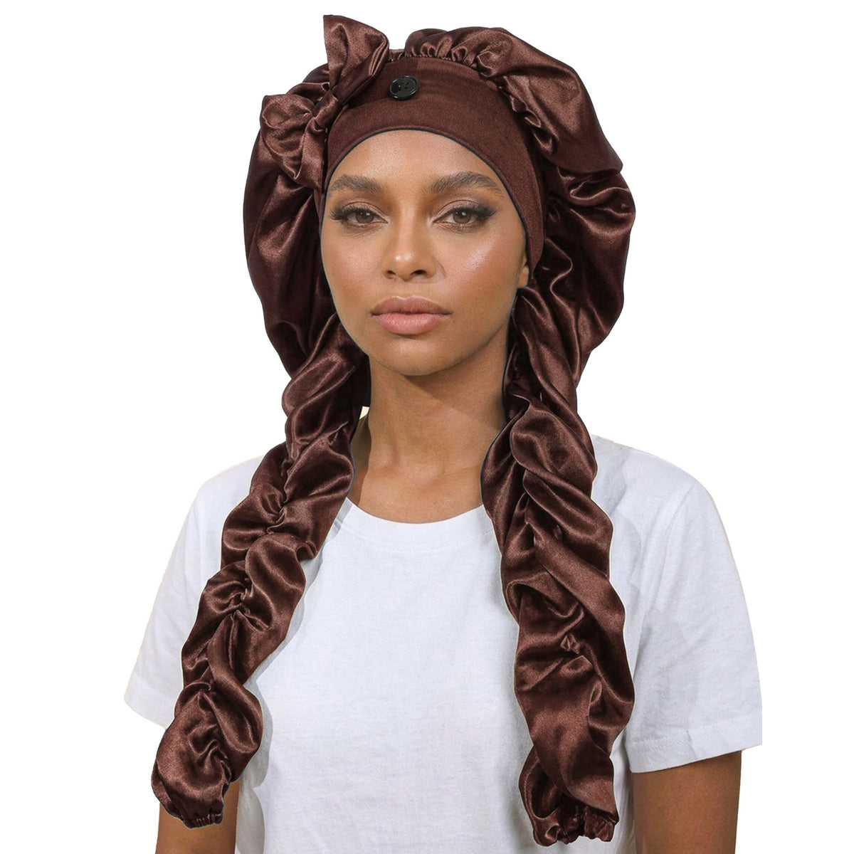 Satin Sleep Cap with Bow - Lace Avenue Hair 9