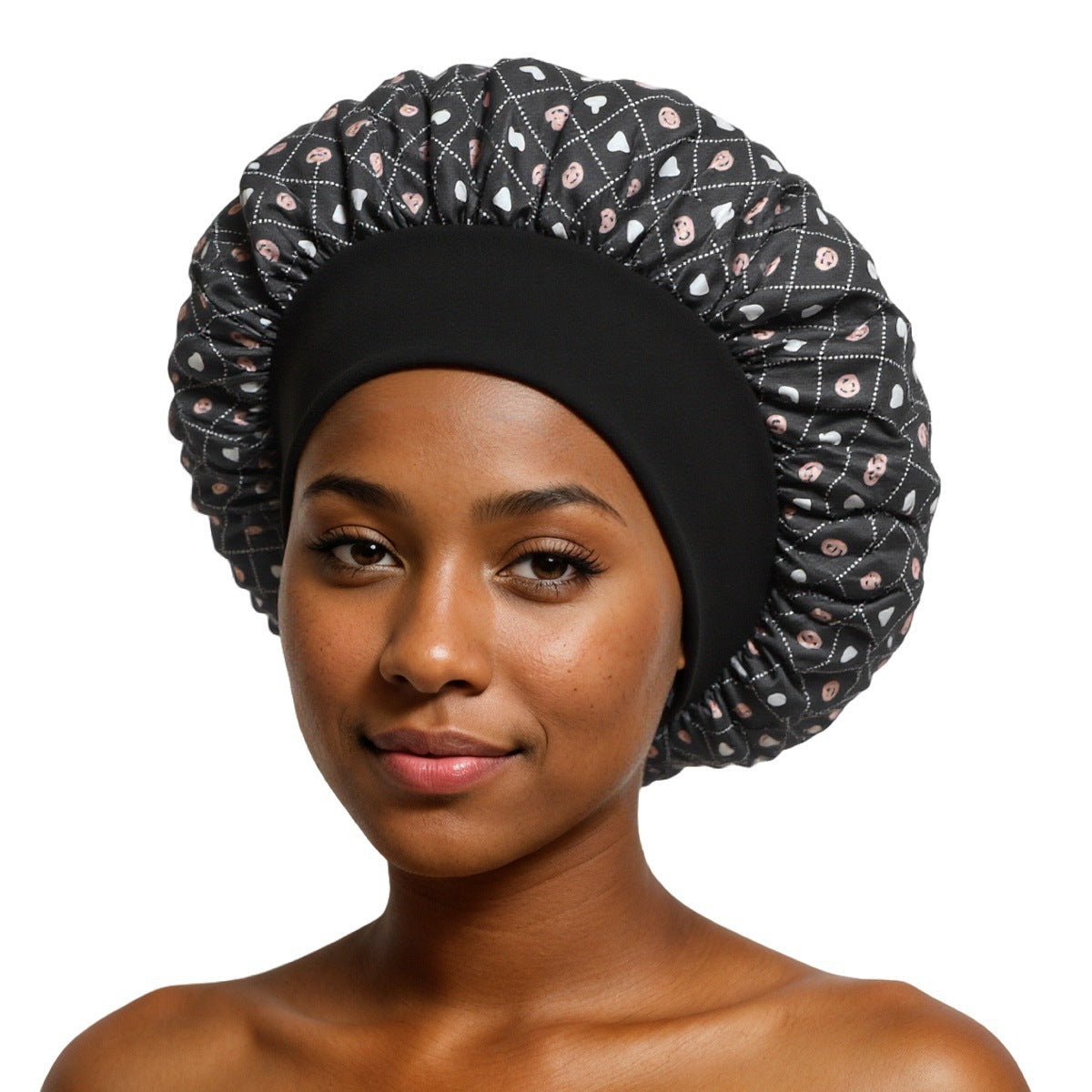 Satin Wide Brim Shower and Sleep Cap - Lace Avenue Hair 25