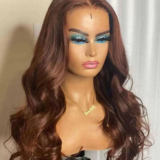 Body Wave Closure Wig, 4x4 Lace, Brown - Lace Avenue Hair 1