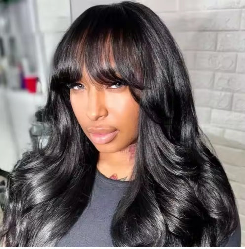 Body Wave Glueless Wig with Bangs, 13x5 Lace - Lace Avenue Hair 1