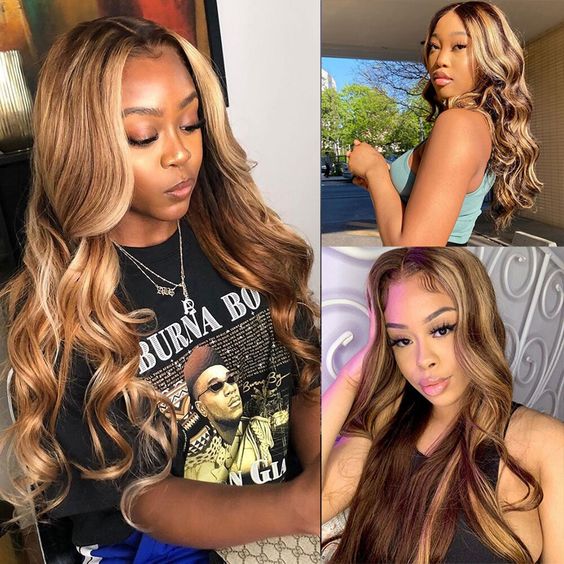 Body Wave Closure Wig, 4x4 Lace, P4/27 Highlight - Lace Avenue Hair 4