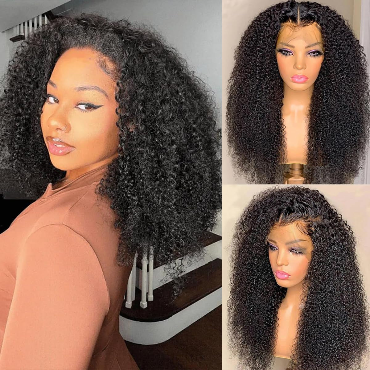 Kinky Curly Human Hair Lace Front Wig - Lace Avenue Hair 2