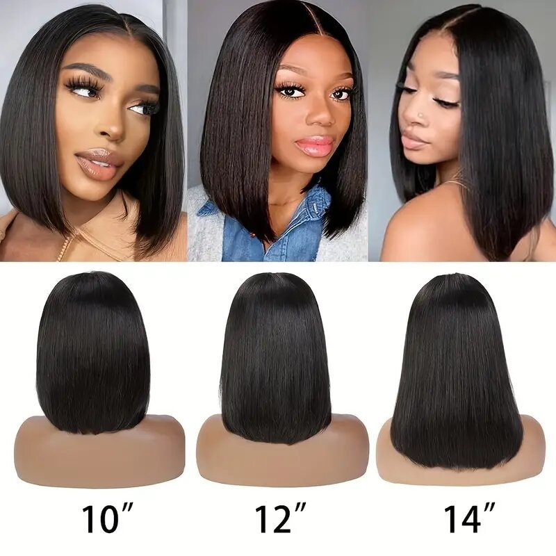 Straight Human Hair Bob Lace Front Wig, 13x4 Lace - Lace Avenue Hair 2