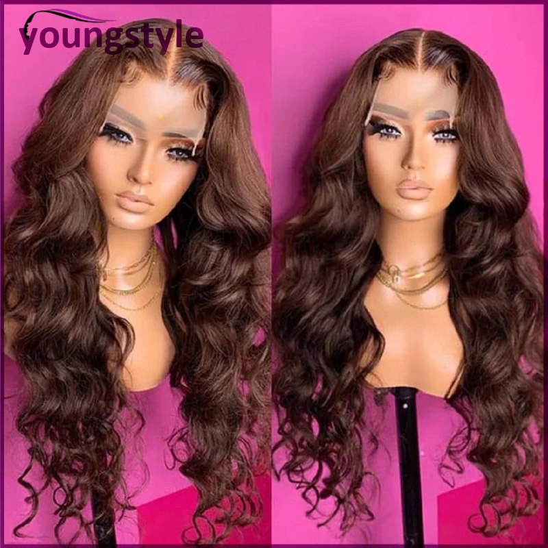 Body Wave Human Hair Lace Front Wig, #4 Brown, 8-32 Inch - Lace Avenue Hair 5