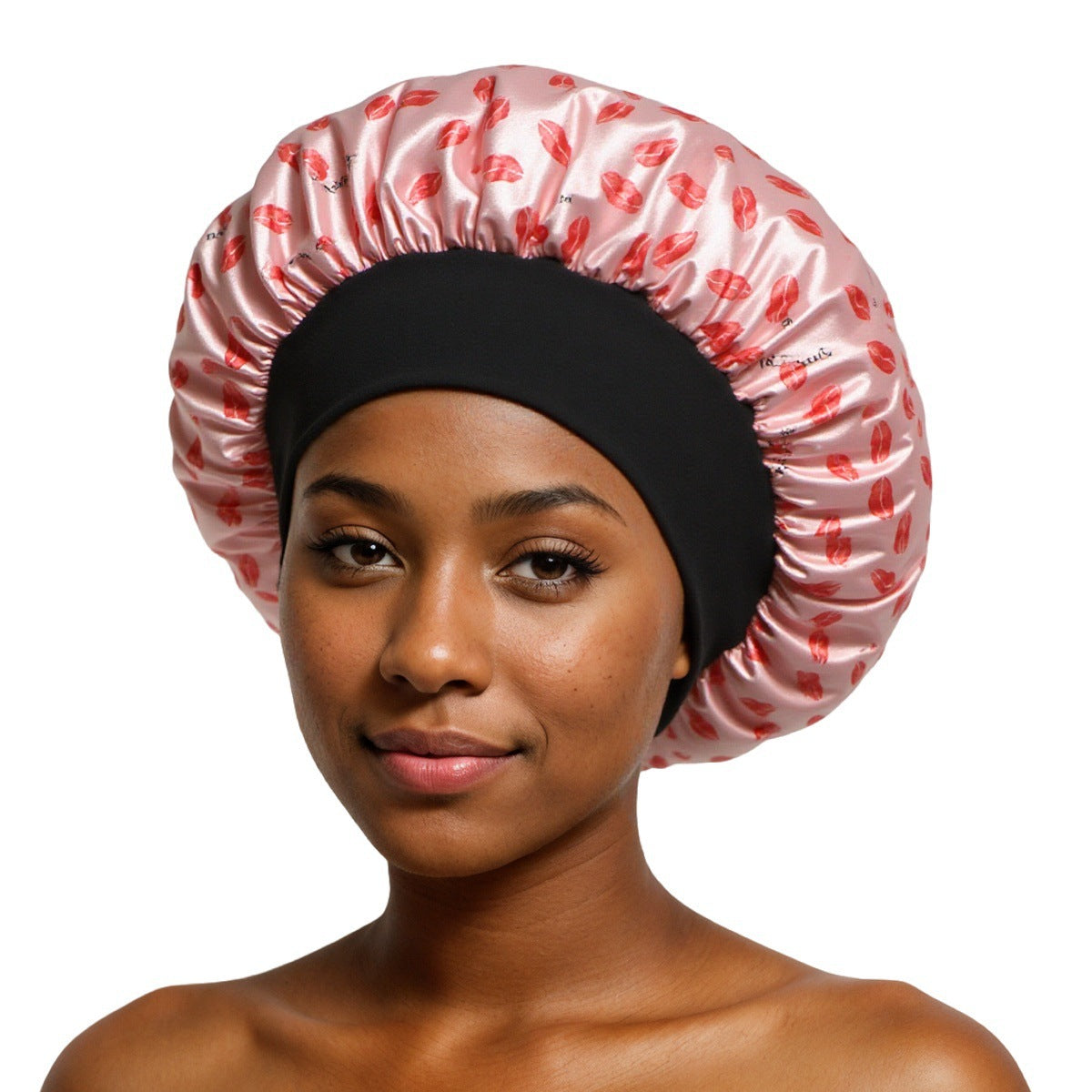 Satin Wide Brim Shower and Sleep Cap - Lace Avenue Hair 22