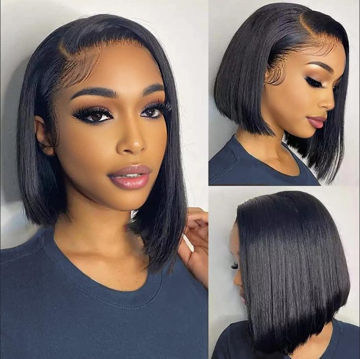 Straight Human Hair Bob Lace Front Wig, 13x4 Lace - Lace Avenue Hair 6
