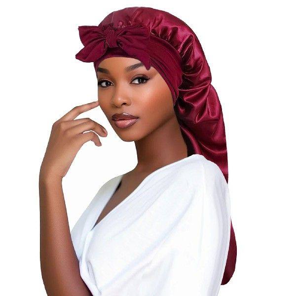 Satin bonnet with long tail, photo 3