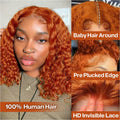 Loose Wave Human Hair T-Part Bob Wig, Copper 350 - Lace Avenue Hair 7