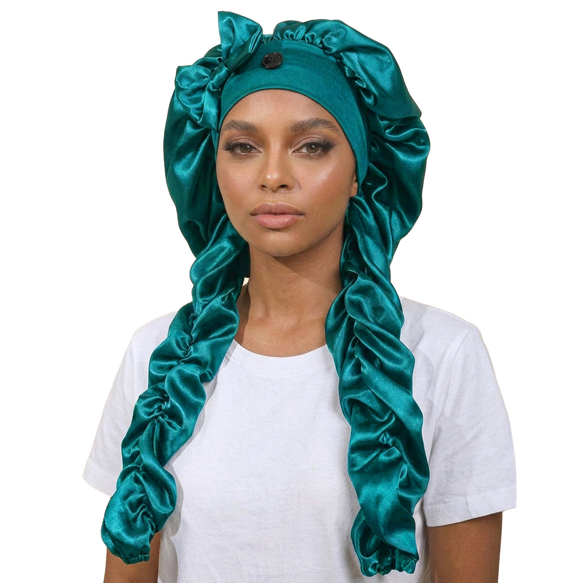 Satin Sleep Cap with Bow - Lace Avenue Hair 6