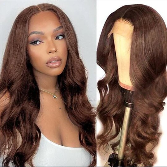Body Wave Closure Wig, 4x4 Lace, Brown - Lace Avenue Hair 3