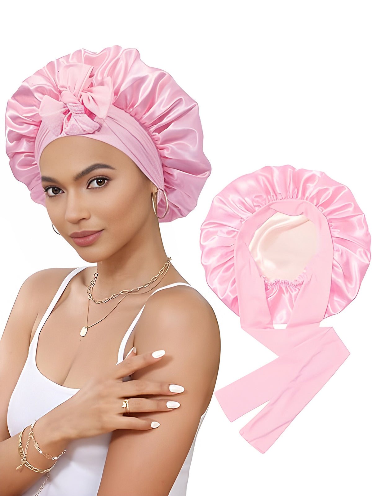 Lined Satin Bonnet - Lace Avenue Hair 13