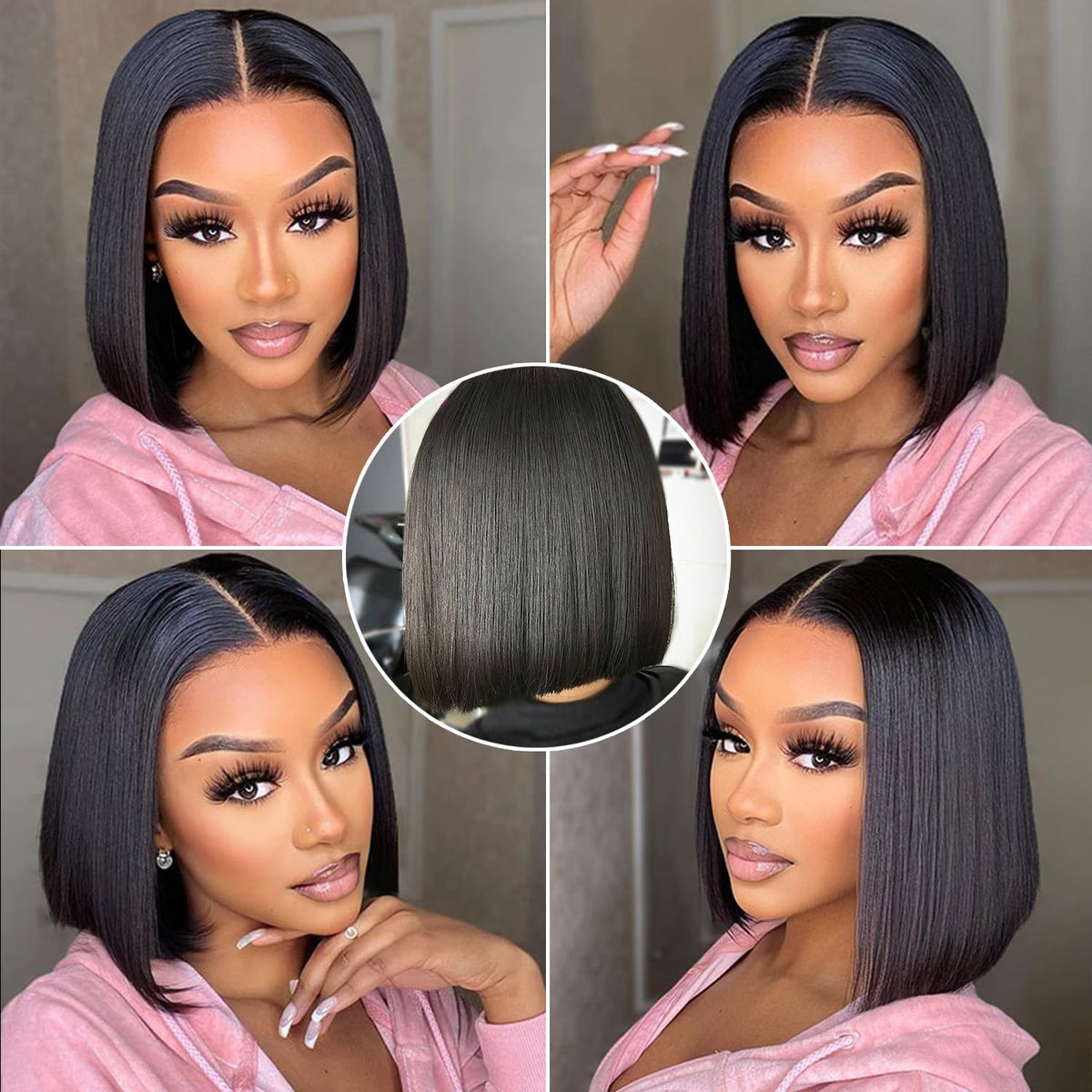 Straight Bob Lace Front Wig, 13x4x4 Lace, 16 Inch - Lace Avenue Hair 4