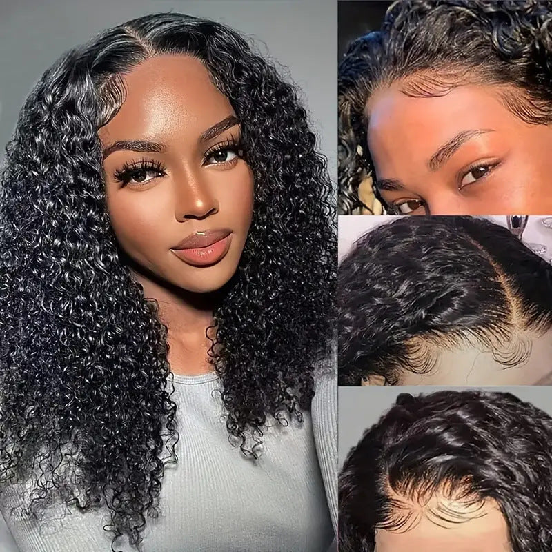 Water Wave Human Hair Bob Lace Front Wig, Double Drawn - Lace Avenue Hair 1