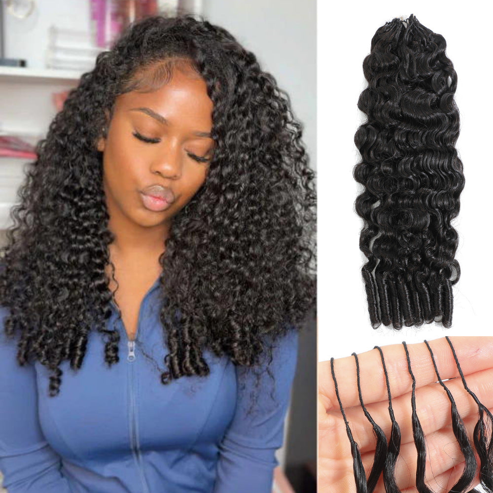 Curly Human Hair Feather-Style Lace Wig - Lace Avenue Hair 1