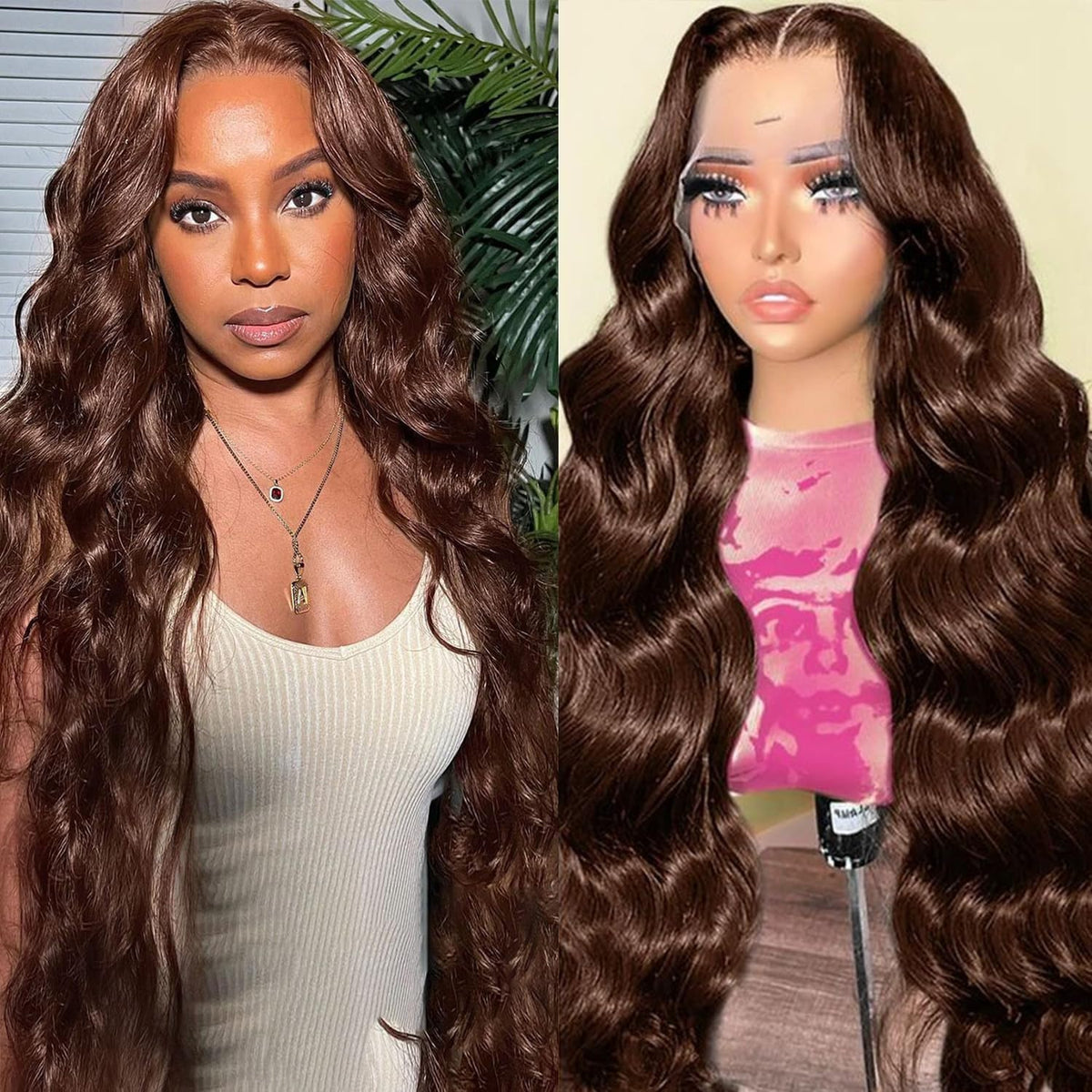 Body Wave Lace Front Wig, 13x4 Lace, Brown - Lace Avenue Hair 1