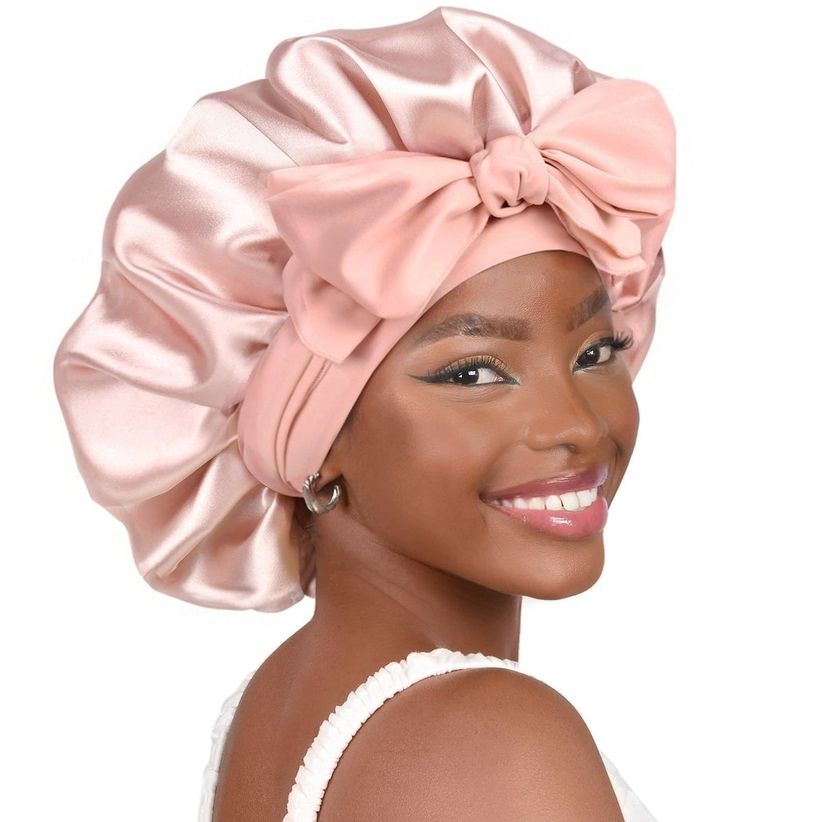 Satin Criss-Cross Sleep Bonnet - Lace Avenue Hair 18