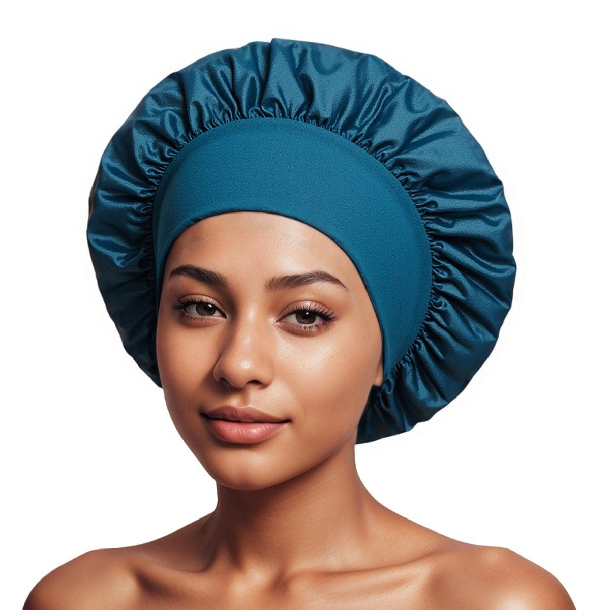 Satin Wide Brim Shower and Sleep Cap - Lace Avenue Hair 18
