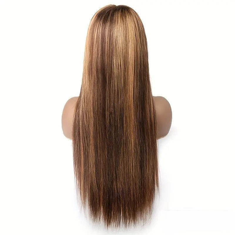 Straight Human Hair Lace Front Wig, P4/27 Highlight - Lace Avenue Hair 5