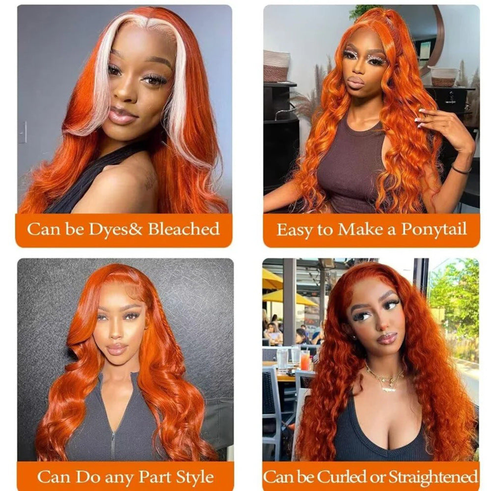 Body Wave Human Hair Lace Front Wig, Ginger - Lace Avenue Hair 4
