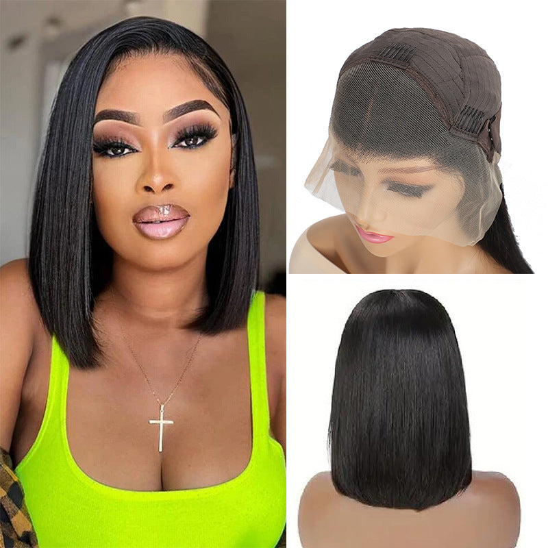 Human Hair Bob Lace Front Wig, Natural Color - Lace Avenue Hair 1