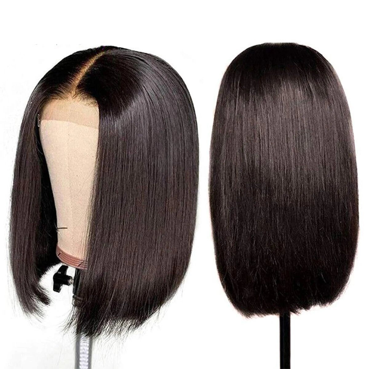 Human Hair Bob Lace Front Wig, Natural Color - Lace Avenue Hair 6